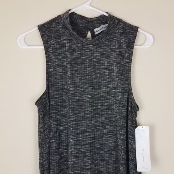 Almost Famous Black Marled Sleeveless Mock Neck Dress - Picture 2 of 7